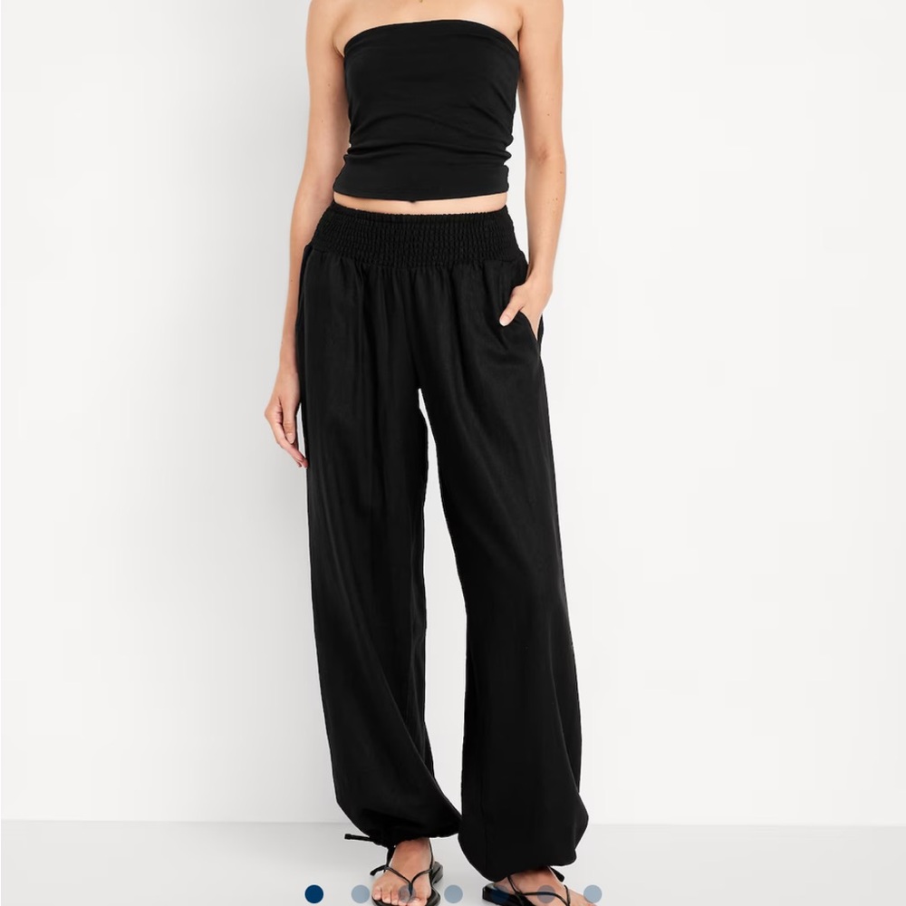 Old Navy Mid-Rise Linen-Blend Harem Pants M